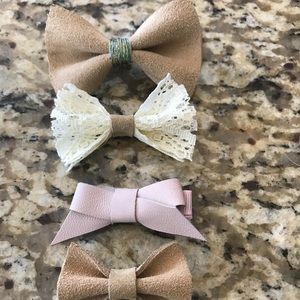Genuine Suede and Leather hair bows